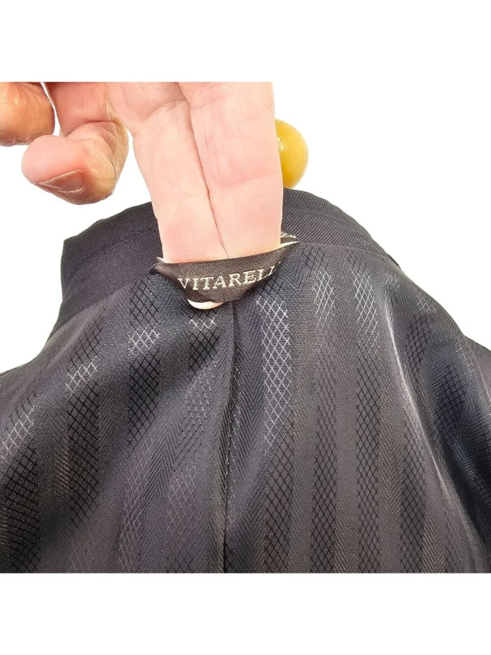 Y2K Vitarelli Black Wool Blazer Mens 40L Classic Italian Sport Coat Peak Lapel